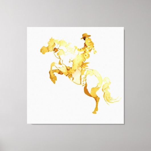 Toile Cheval et Cavalier Dorés Abstraits (Recto)