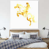 Toile Cheval et Cavalier Dorés Abstraits (Insitu(Chambre))