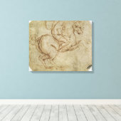 Toile Cheval et Cavalier (stylo et encre sur papier) (Insitu (Plancher de Bois))