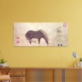 Toile Cheval et groom en hiver (Insitu(Salon))