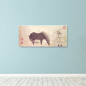 Toile Cheval et groom en hiver (Insitu (Plancher de Bois))