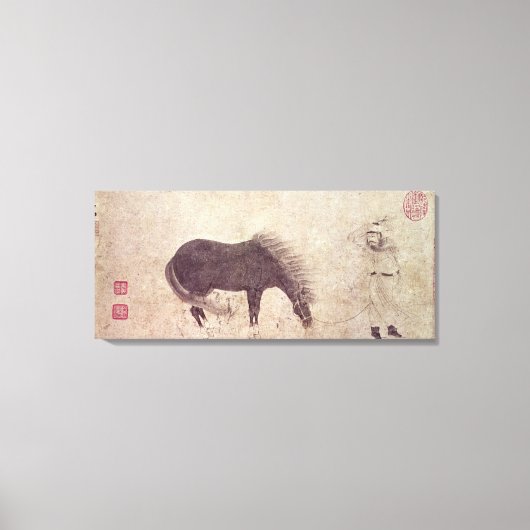 Toile Cheval et groom en hiver (Recto)