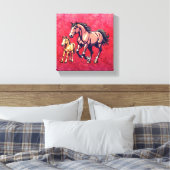 Toile Cheval et poulain sur Arrière - plan texturé (Insitu(Chambre))
