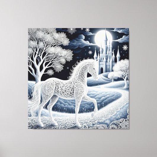 Toile Cheval éthéré et château enchanté (Recto)