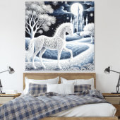 Toile Cheval éthéré et château enchanté (Insitu(Chambre))