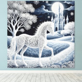 Toile Cheval éthéré et château enchanté (Insitu (Plancher de Bois))