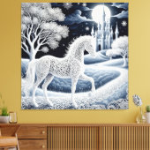 Toile Cheval éthéré et château enchanté (Insitu(Salon))