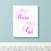 Toile Cheval fille en violet avec tête de cheval Police (Insitu (Plancher de Bois))