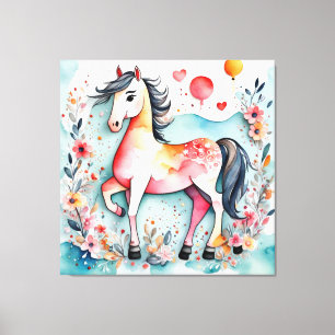 Toile Cheval floral mignon