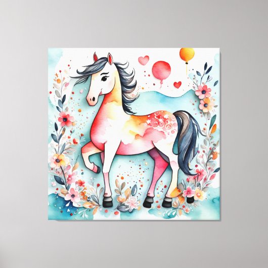 Toile Cheval floral mignon (Recto)