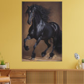 Toile Cheval friésien - Peinture à l'huile (Insitu(Salon))