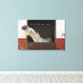 Toile Cheval gris dans une écurie (Insitu (Plancher de Bois))