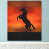 Toile Cheval Libre Au Coucher Du Soleil (Insitu (Plancher de Bois))