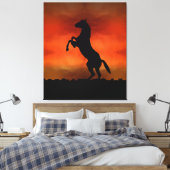 Toile Cheval Libre Au Coucher Du Soleil (Insitu(Chambre))