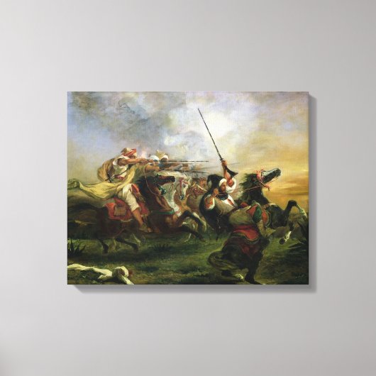 Toile Cheval marocain en action militaire, 1832 (Recto)