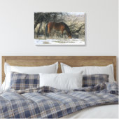 Toile Cheval Mustang sauvage dans la neige 1 (Insitu(Chambre))