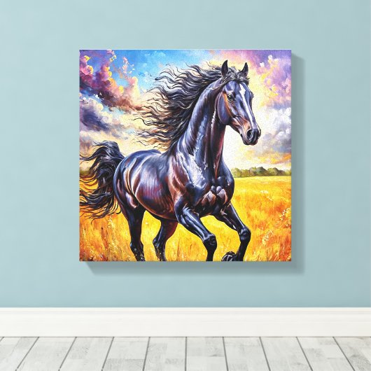 Toile Cheval noir (Insitu (Plancher de Bois))