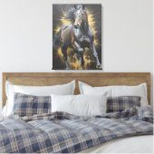 Toile cheval noir funky (Insitu(Chambre))