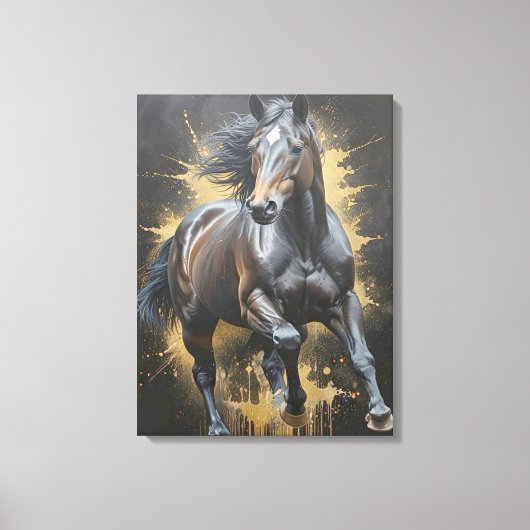 Toile cheval noir funky (Recto)