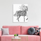 Toile Cheval noir inspiré 6 (Insitu(Salon))