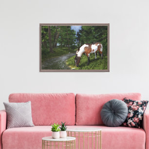 Toile Cheval Paint par le ruisseau forestier