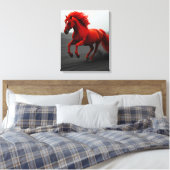 Toile Cheval Rouge Majestueux en Course (Insitu(Chambre))