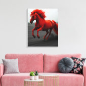 Toile Cheval Rouge Majestueux en Course (Insitu(Salon))