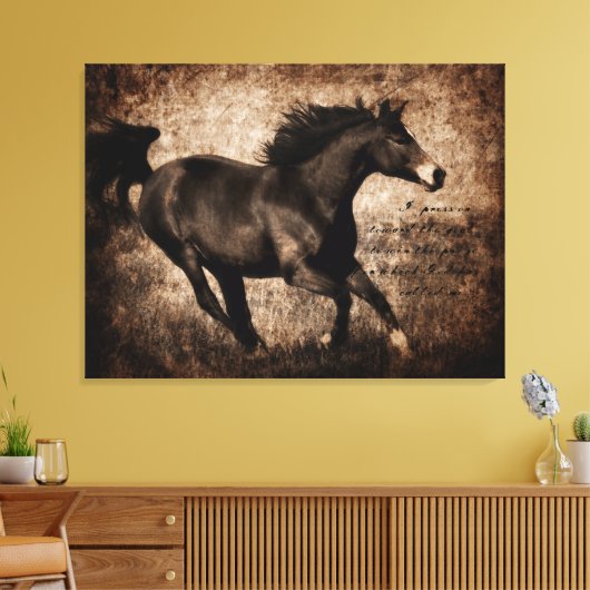 Toile Cheval Rustique Sepia Galloping (Insitu(Salon))