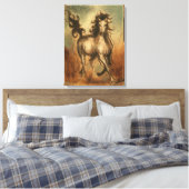 Toile Cheval sauvage et couleurs chaudes (Insitu(Chambre))