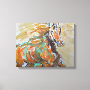 Toile Cheval Sauvage Galopant Néo-Expressionniste