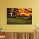 Toile Cheval solitaire au coucher du soleil (Insitu(Salon))