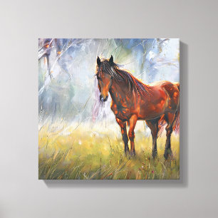 Toile Cheval sur l'herbe