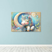 Toile Cheval Whimsical et Lune Crescent (Insitu (Plancher de Bois))