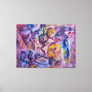 Toile Chevauchement dynamique de tons violets et bleus