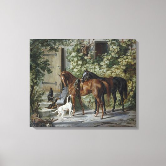Toile Chevaux à la Porche (par Albrecht Adam) (Recto)