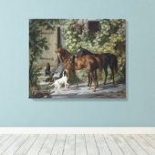 Toile Chevaux à la Porche (par Albrecht Adam) (Insitu (Plancher de Bois))