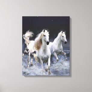 Toile Chevaux à lancer l'oreiller