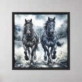 Toile Chevaux à l'aquarelle Galloping Grace (Recto)