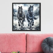 Toile Chevaux à l'aquarelle Galloping Grace (Insitu(Salon))