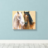 Toile Chevaux aquarelle (Insitu (Plancher de Bois))