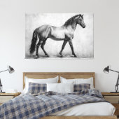 Toile Chevaux blancs noirs monochromes | Grande peinture (Insitu(Chambre))