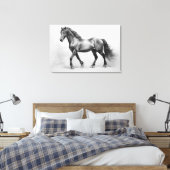 Toile Chevaux blancs noirs monochromes | Grande peinture (Insitu(Chambre))
