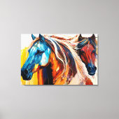 Toile Chevaux Colorés Art Vibrant (Recto)