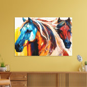 Toile Chevaux Colorés Art Vibrant (Insitu(Salon))
