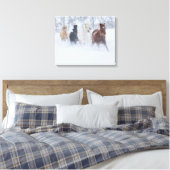 Toile Chevaux courant à travers la neige (Insitu(Chambre))
