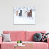 Toile Chevaux courant à travers la neige (Insitu(Salon))