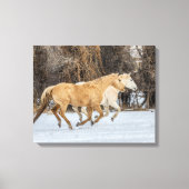 Toile Chevaux courant dans la neige (Recto)