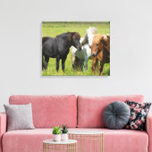 Toile Chevaux dans le ranch, sud de l'Islande (Insitu(Salon))