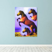 Toile Chevaux dans les sables du temps art (Insitu (Plancher de Bois))