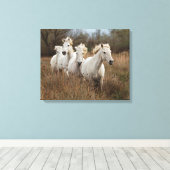 Toile Chevaux de Camargue en course (Insitu (Plancher de Bois))